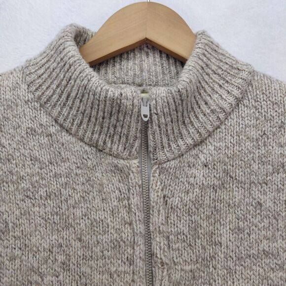 VTG Winona Knit Sweater Vest Men XL Beige Wool Full Zip Thick Heavyweight Sherpa - Picture 3 of 11